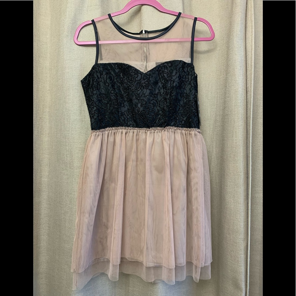 Taupe tulle dress by 213 Michelle Kim